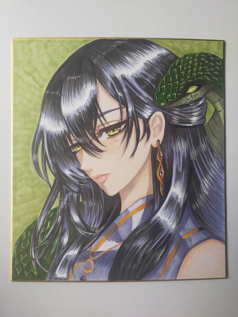 翠蓮-Suiren- 手描き原画 オリジナル 一点物 大色紙