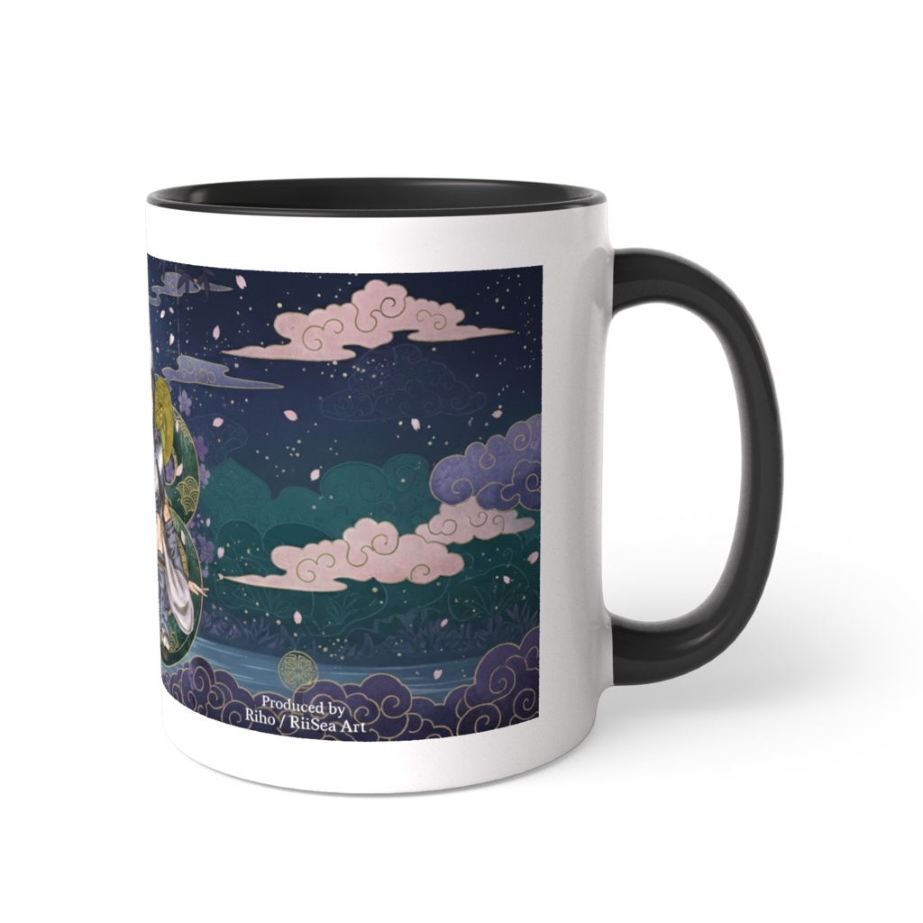 「翠蓮の月夜 - ツートンマグカップ(Black)」