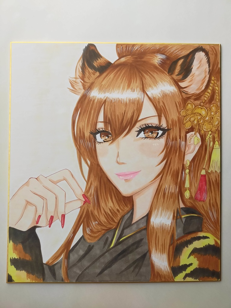 【十二美神シリーズ】寅年・焔華(えんか)原画 Enka – Tiger Zodiac / Twelve Beauty Deities –