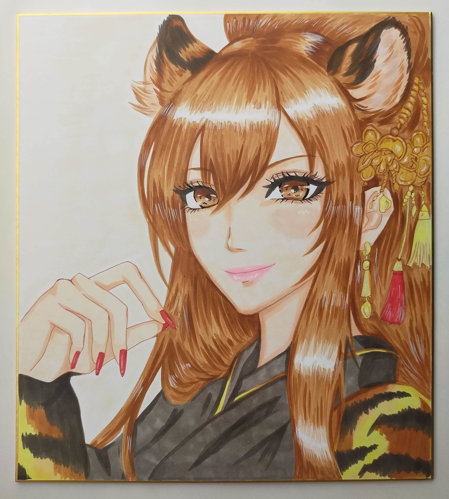 【十二美神シリーズ】寅年・焔華（えんか）原画 Enka – Tiger Zodiac / Twelve Beauty Deities –