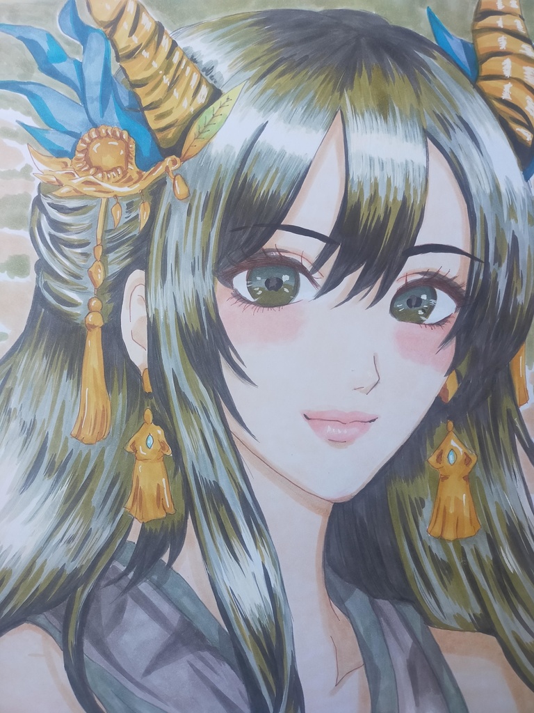 【十二美神シリーズ】辰年・翠(すい)原画 Sui – Dragon Zodiac / Twelve Beauty Deities –