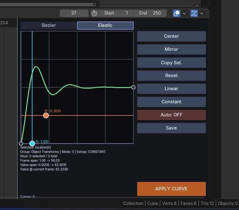 Bezier Curve Editor【Blender用アドオン】