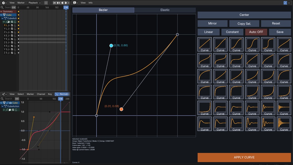 Bezier Curve Editor【Blender用アドオン】