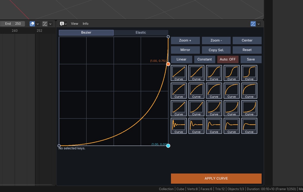Bezier Curve Editor【Blender用アドオン】