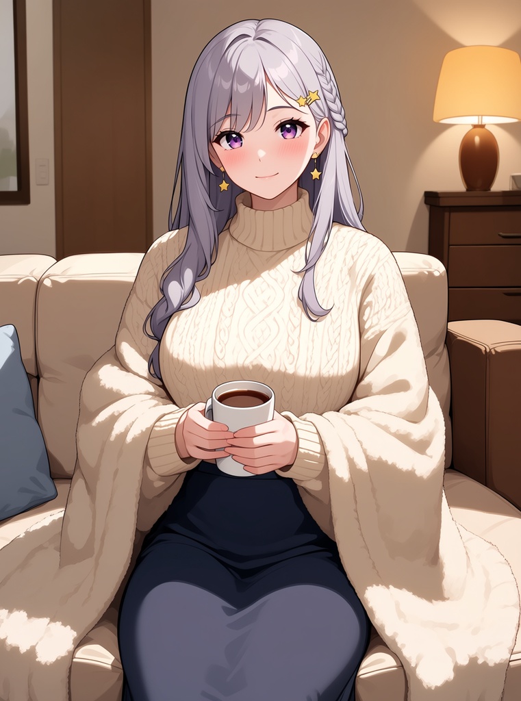 【AI生成/オリジナルキャラ】星詠ルナ 衣装違いイラスト集 Vol.1 - 浴衣・制服・振袖など10種の衣装50枚