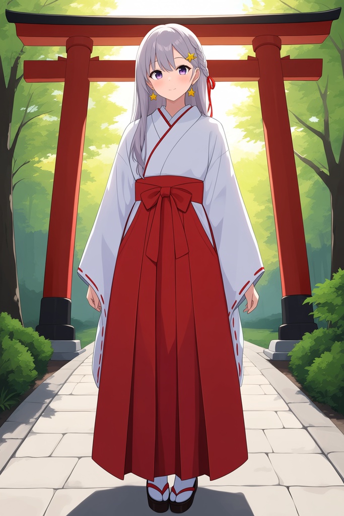 【AI生成/オリジナルキャラ】星詠ルナ 衣装違いイラスト集 Vol.1 - 浴衣・制服・振袖など10種の衣装50枚