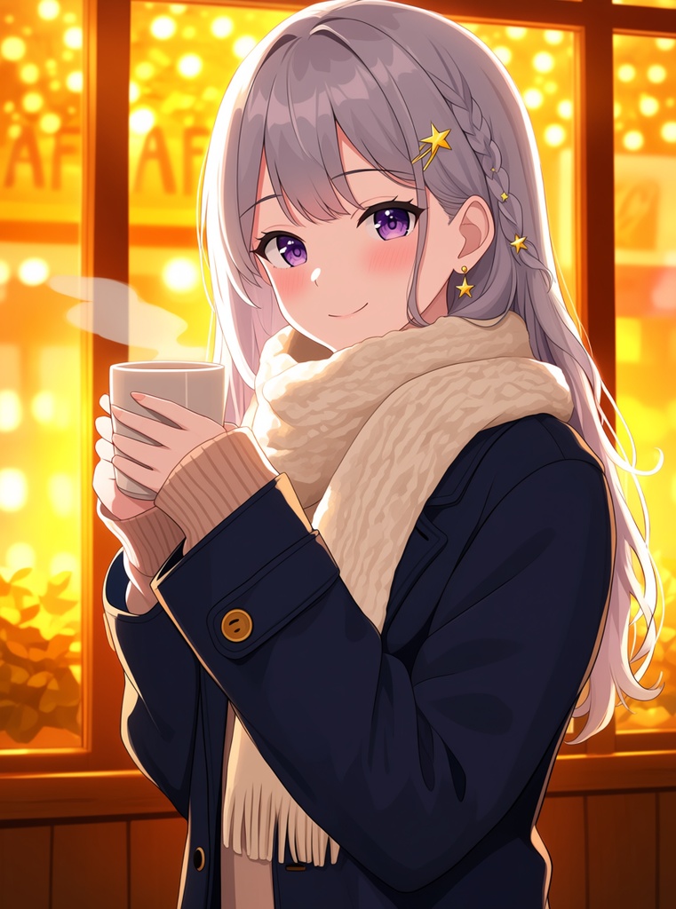 【AI生成/オリジナルキャラ】星詠ルナ 衣装違いイラスト集 Vol.1 - 浴衣・制服・振袖など10種の衣装50枚