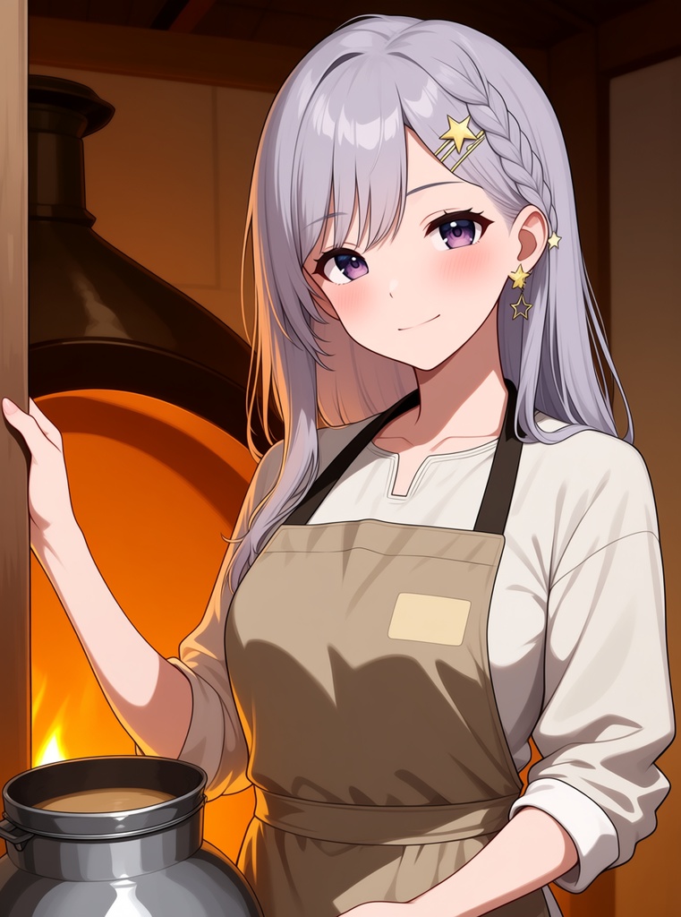 【AI生成/オリジナルキャラ】星詠ルナ 衣装違いイラスト集 Vol.3 - 陶芸家・獣医・キャビンアテンダントなど10種の職業衣装50枚