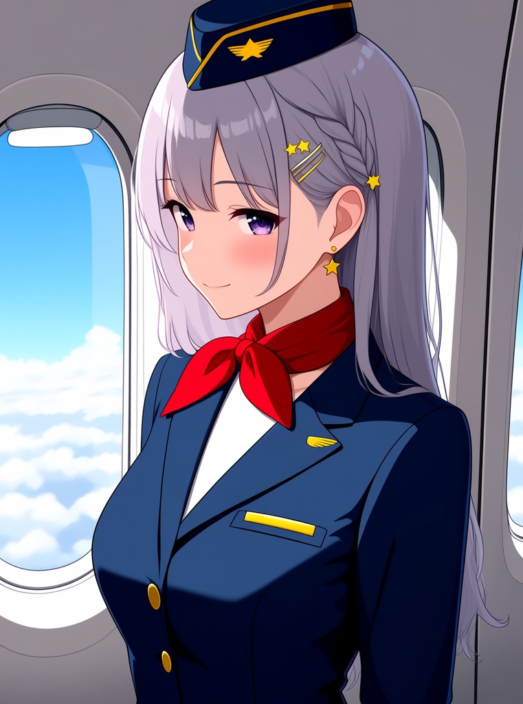 【AI生成/オリジナルキャラ】星詠ルナ 衣装違いイラスト集 Vol.3 - 陶芸家・獣医・キャビンアテンダントなど10種の職業衣装50枚