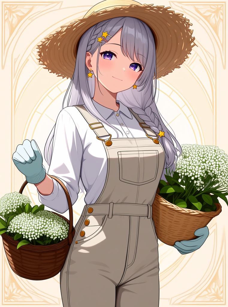 【AI生成/オリジナルキャラ】星詠ルナ 衣装違いイラスト集 Vol.3 - 陶芸家・獣医・キャビンアテンダントなど10種の職業衣装50枚
