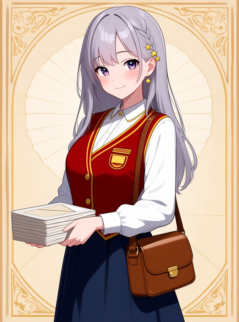 【AI生成/オリジナルキャラ】星詠ルナ 衣装違いイラスト集 Vol.3 - 陶芸家・獣医・キャビンアテンダントなど10種の職業衣装50枚