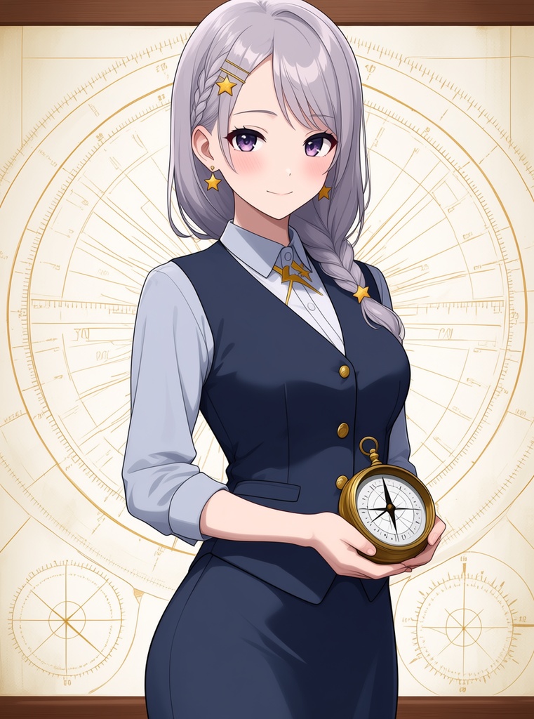 【AI生成/オリジナルキャラ】星詠ルナ 衣装違いイラスト集 Vol.5(職業編2) - 時計職人・鷹匠・ピアニストなど10種の衣装50枚