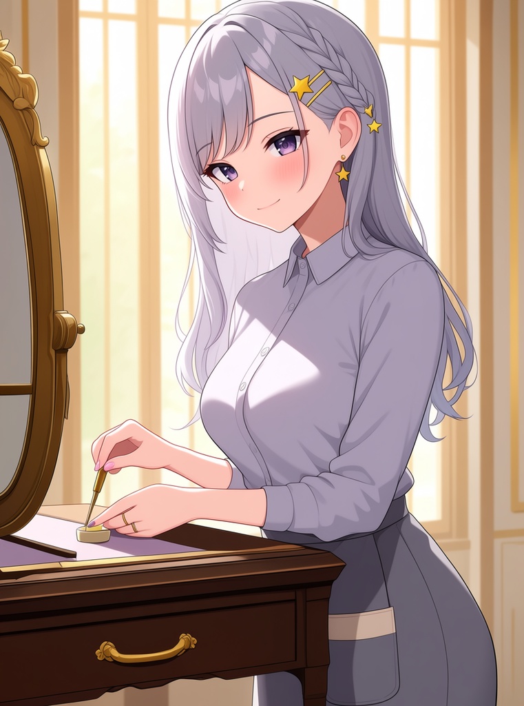 【AI生成/オリジナルキャラ】星詠ルナ 衣装違いイラスト集 Vol.7 - キャンドル職人・花火職人・氷彫刻家など10種の衣装50枚