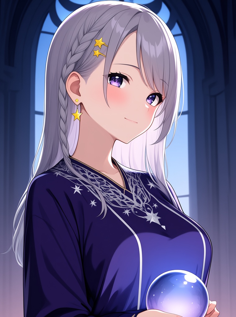 【AI生成/オリジナルキャラ】星詠ルナ 衣装違いイラスト集 Vol.8 - マジシャン・星占い師・バレエダンサーなど10種の衣装50枚
