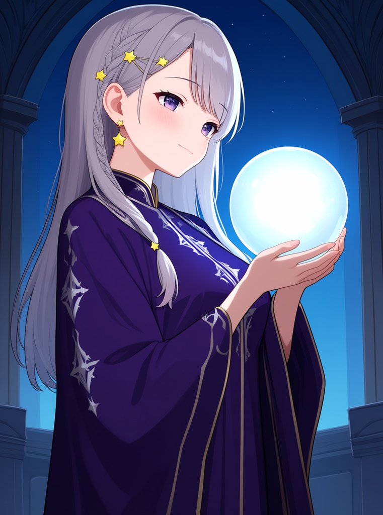 【AI生成/オリジナルキャラ】星詠ルナ 衣装違いイラスト集 Vol.8 - マジシャン・星占い師・バレエダンサーなど10種の衣装50枚