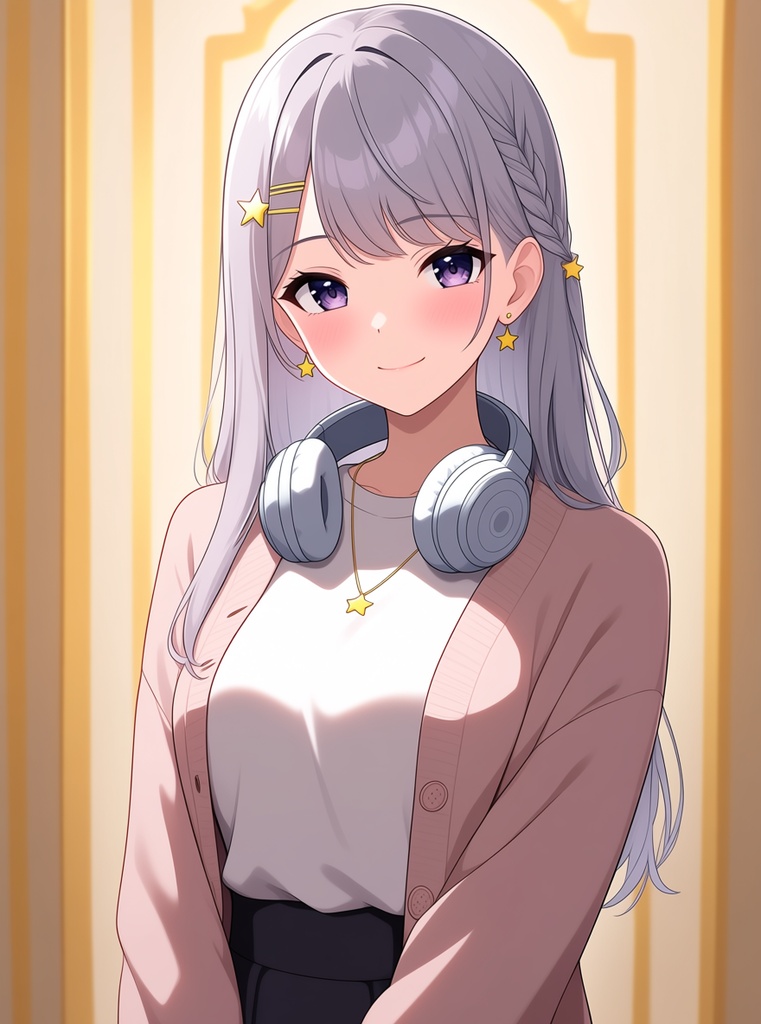 【AI生成/オリジナルキャラ】星詠ルナ 衣装違いイラスト集 Vol.9 - 声優・スタイリスト・ステンドグラス作家など10種の衣装50枚