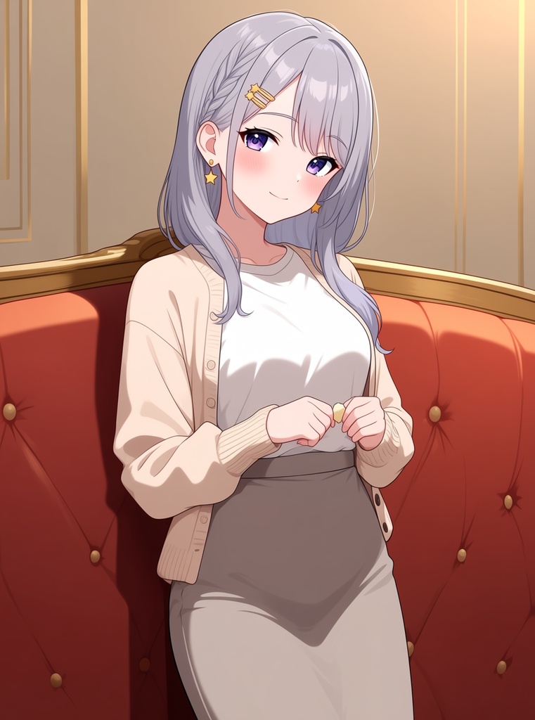 【AI生成/オリジナルキャラ】星詠ルナ 衣装違いイラスト集 Vol.9 - 声優・スタイリスト・ステンドグラス作家など10種の衣装50枚
