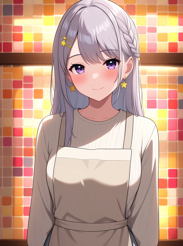 【AI生成/オリジナルキャラ】星詠ルナ 衣装違いイラスト集 Vol.9 - 声優・スタイリスト・ステンドグラス作家など10種の衣装50枚
