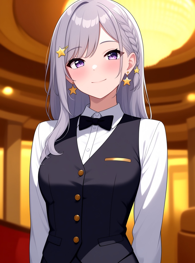 【AI生成/オリジナルキャラ】星詠ルナ 衣装違いイラスト集 Vol.11 - 考古学者・ホテルコンシェルジュ・バーテンダーなど10種の衣装50枚