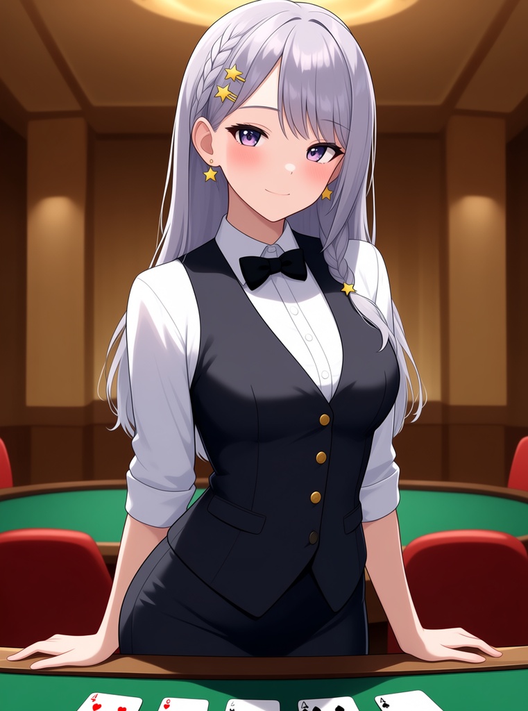 【AI生成/オリジナルキャラ】星詠ルナ 衣装違いイラスト集 Vol.11 - 考古学者・ホテルコンシェルジュ・バーテンダーなど10種の衣装50枚
