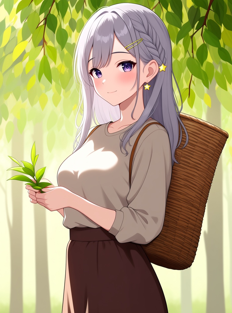 【AI生成/オリジナルキャラ】星詠ルナ 衣装違いイラスト集 Vol.13 - 木彫り職人・切り絵作家・りんご狩り農家など10種の衣装50枚
