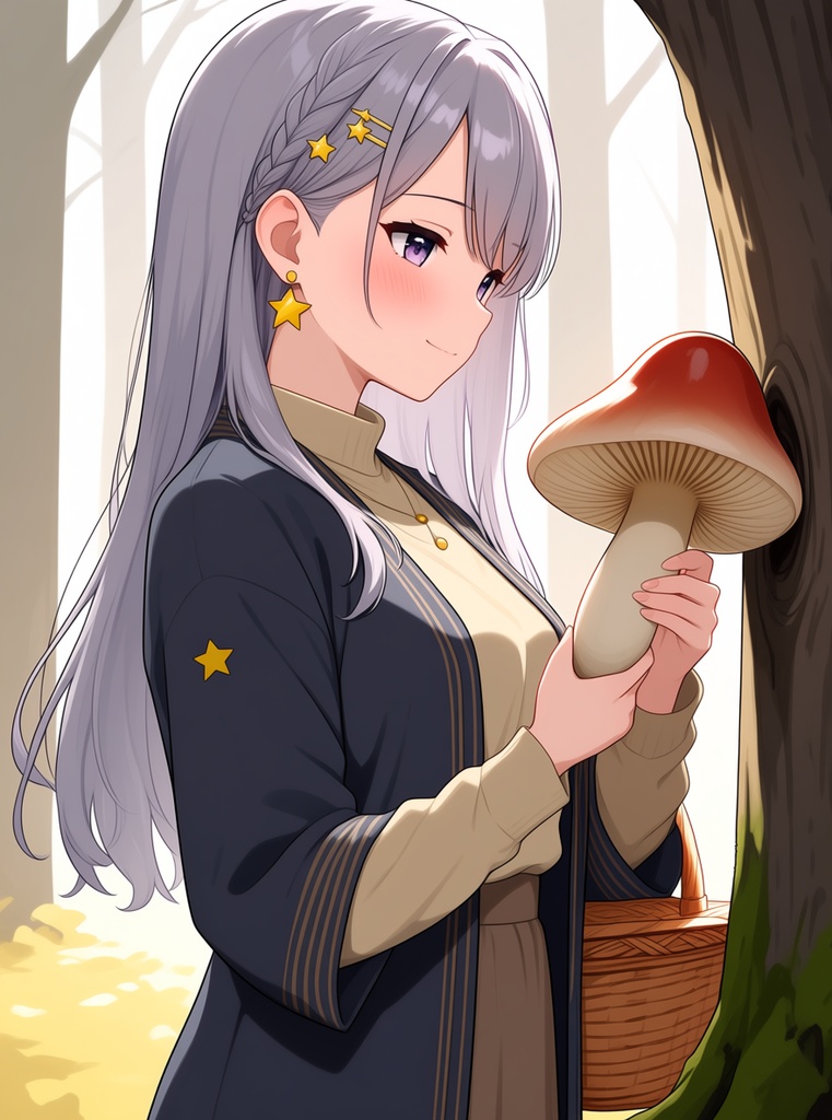 【AI生成/オリジナルキャラ】星詠ルナ 衣装違いイラスト集 Vol.13 - 木彫り職人・切り絵作家・りんご狩り農家など10種の衣装50枚