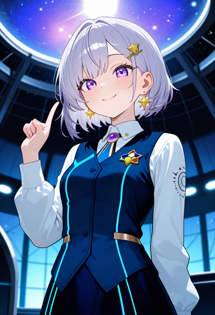 【AI生成/オリジナルキャラ】星詠ステラ 衣装違いイラスト集 Vol.1 - プラネタリウムスタッフ・アイドル・天文台職員など10種の衣装50枚