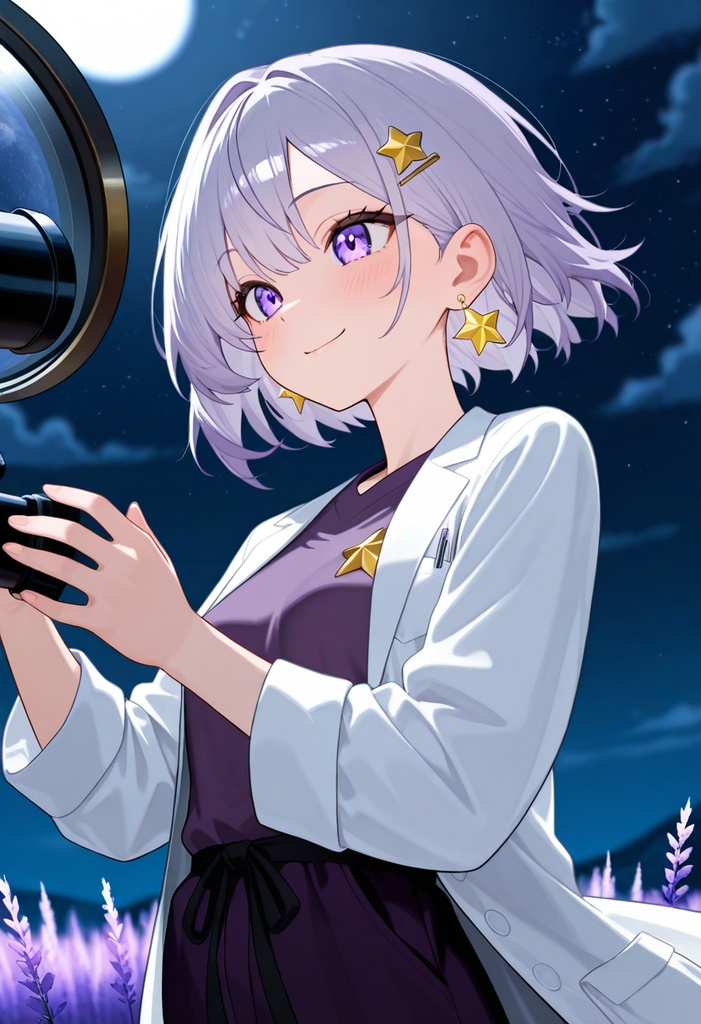 【AI生成/オリジナルキャラ】星詠ステラ 衣装違いイラスト集 Vol.1 - プラネタリウムスタッフ・アイドル・天文台職員など10種の衣装50枚