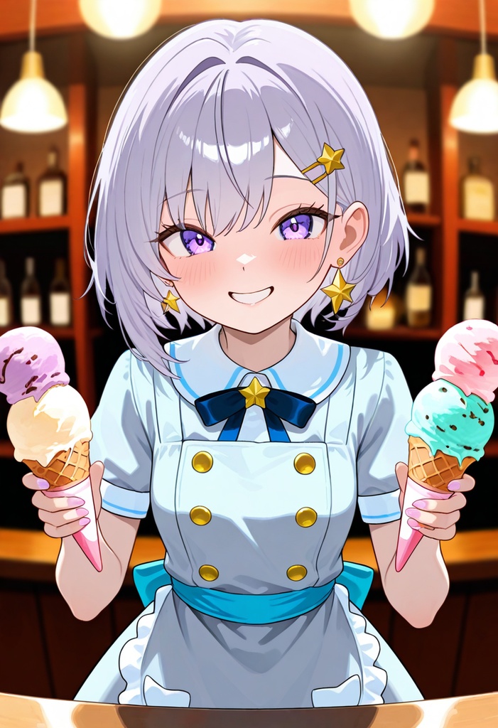 【AI生成/オリジナルキャラ】星詠ステラ 衣装違いイラスト集 Vol.2 - クリスマス・パティシエ・バレエダンサーなど10種の衣装50枚(ルナお揃い)