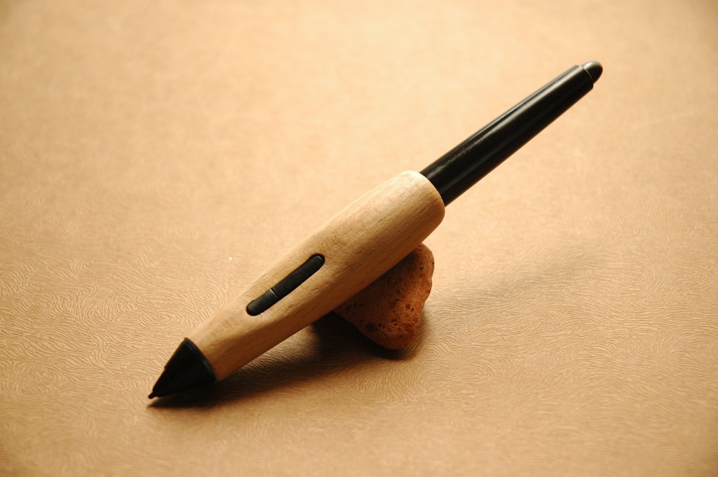 【倒立・エルゴ】葉車堂 グレイングリップ ERGO 倒立タイプ 【Wacom用木製グリップ】