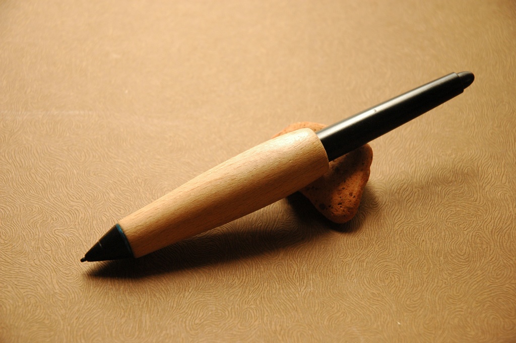 【倒立・エルゴ】葉車堂 グレイングリップ ERGO 倒立タイプ 【Wacom用木製グリップ】