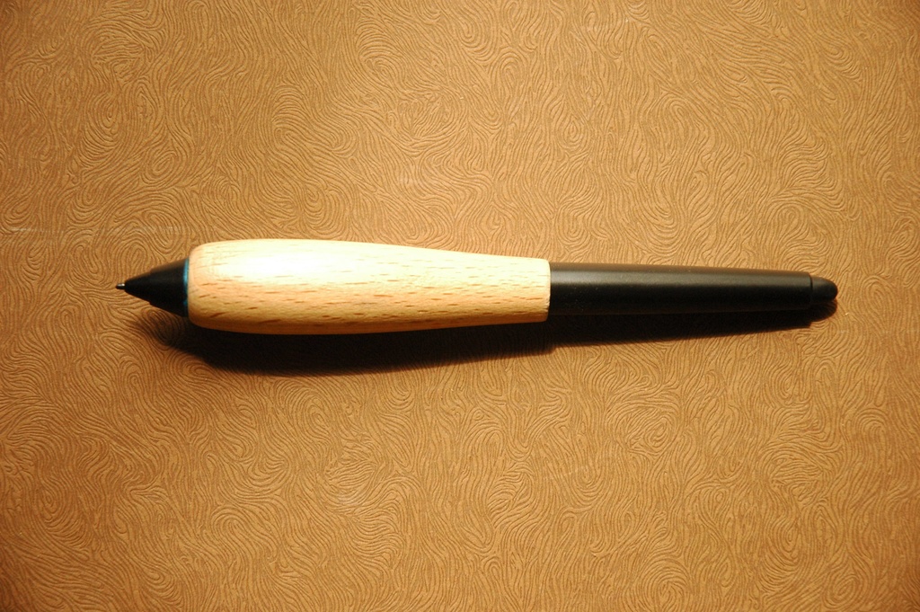 【極太・エルゴ】葉車堂 グレイングリップ ERGO 極太タイプ 【Wacom用木製グリップ】