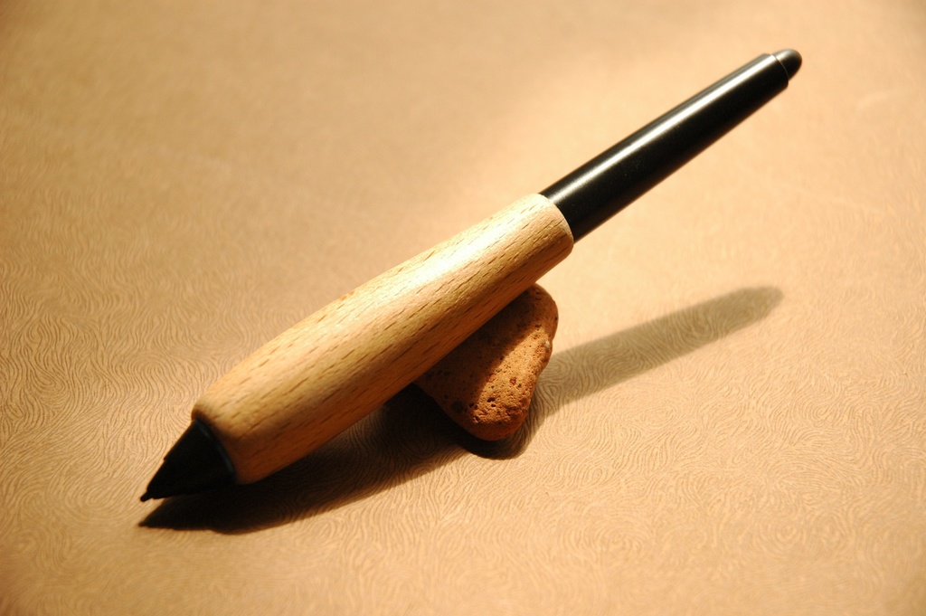 【極太・エルゴ】葉車堂 グレイングリップ ERGO 極太タイプ 【Wacom用木製グリップ】