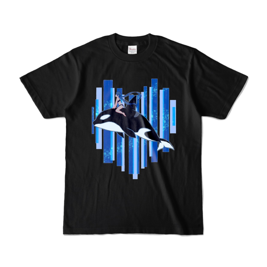 シャチと女の子Tシャツ