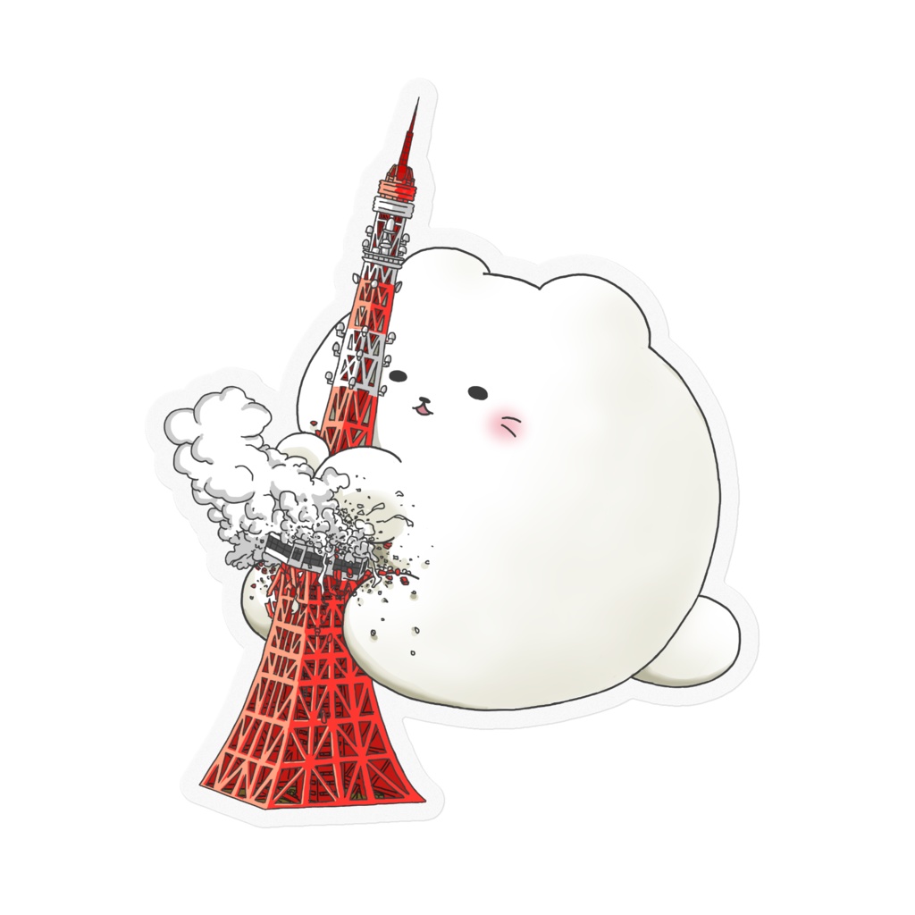 東京タワーを破壊する猫_ステッカー