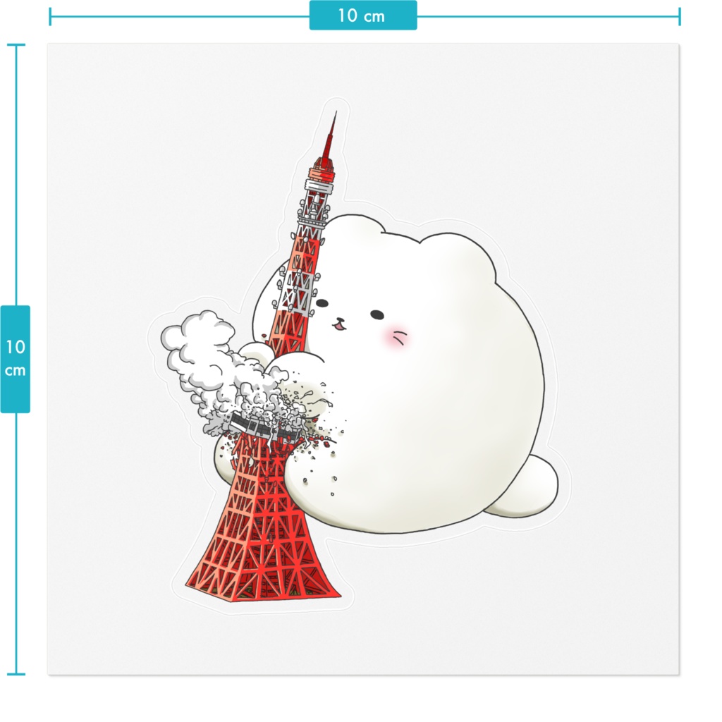 東京タワーを破壊する猫_ステッカー