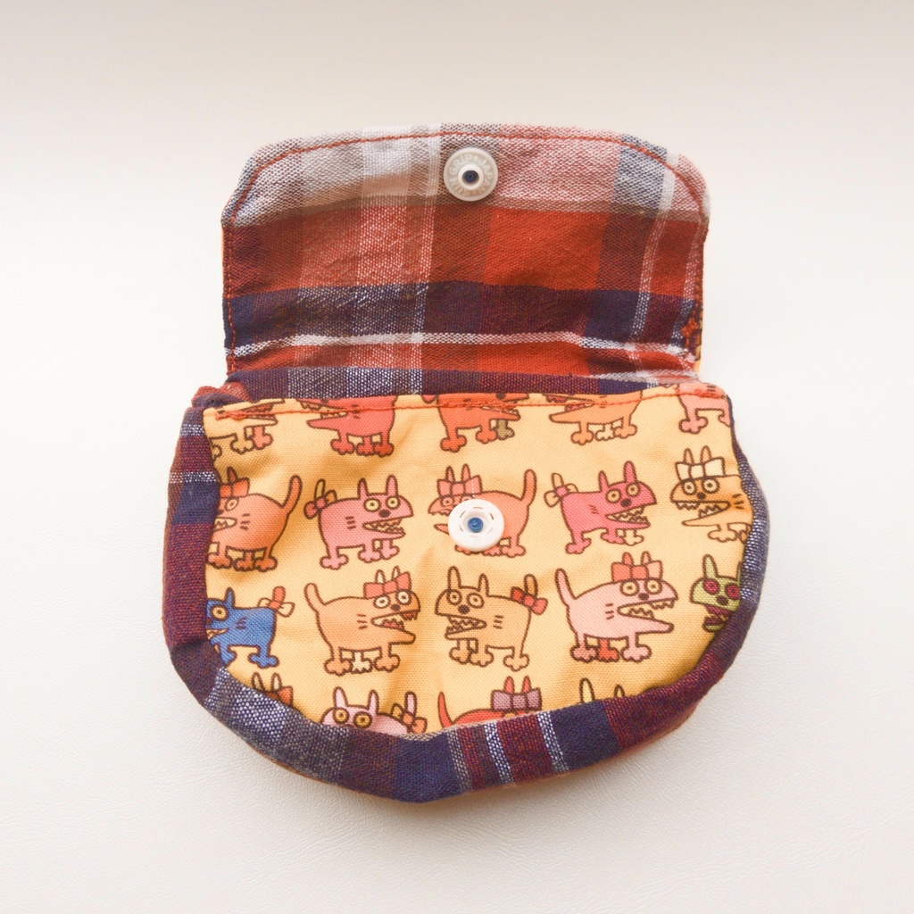 おしゃれなキテレツねこのスナップボタンポーチ(sold out)