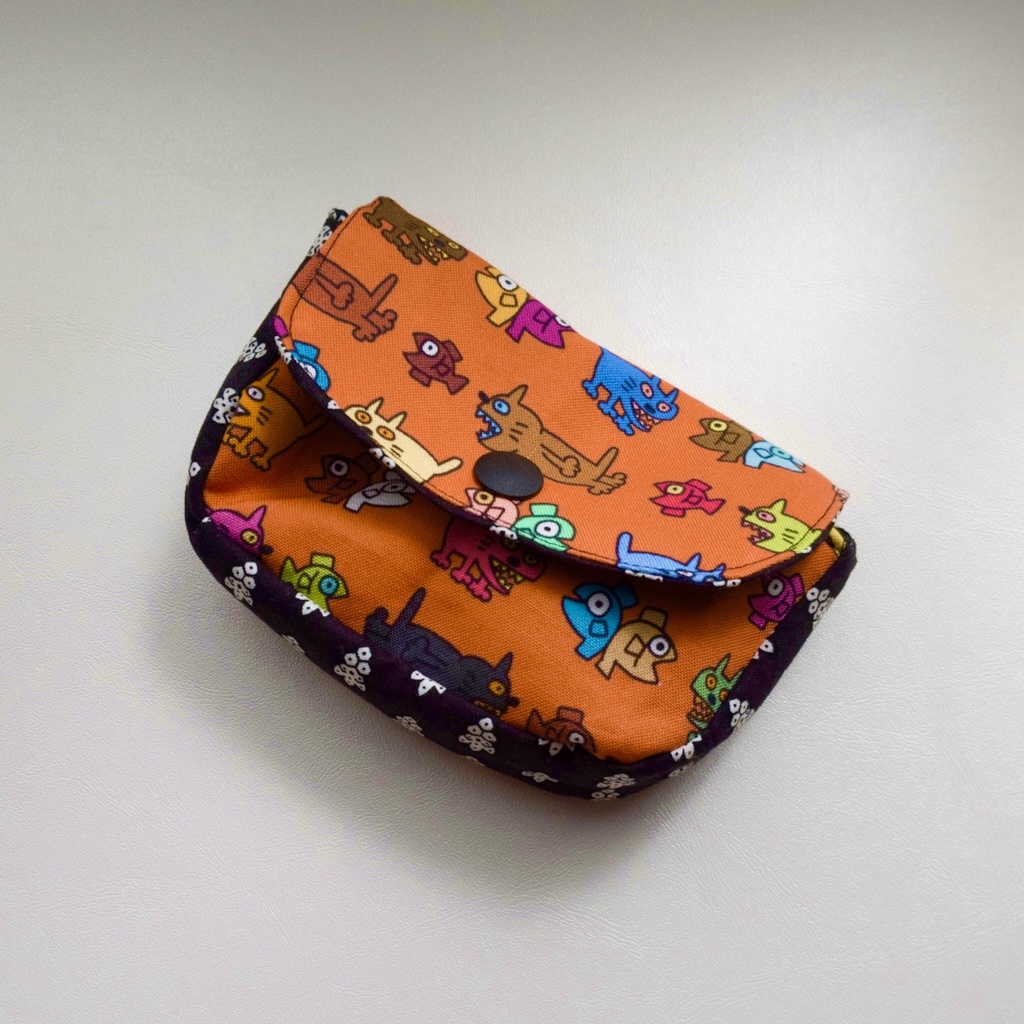 キテレツねこのスナップボタンポーチ(sold out)