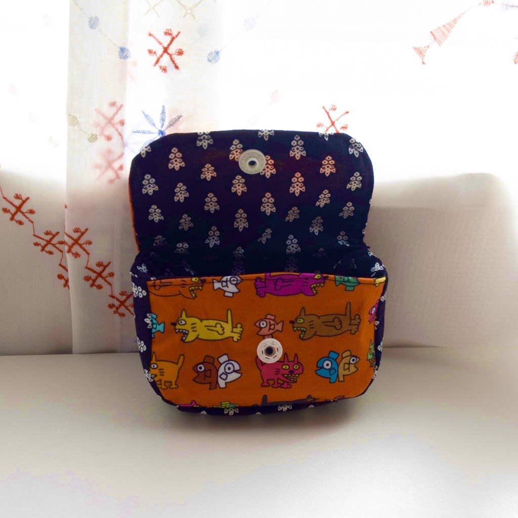 キテレツねこのスナップボタンポーチ(sold out)