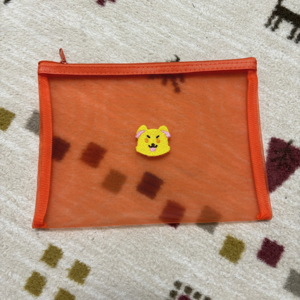 犬司刺繍メッシュポーチ