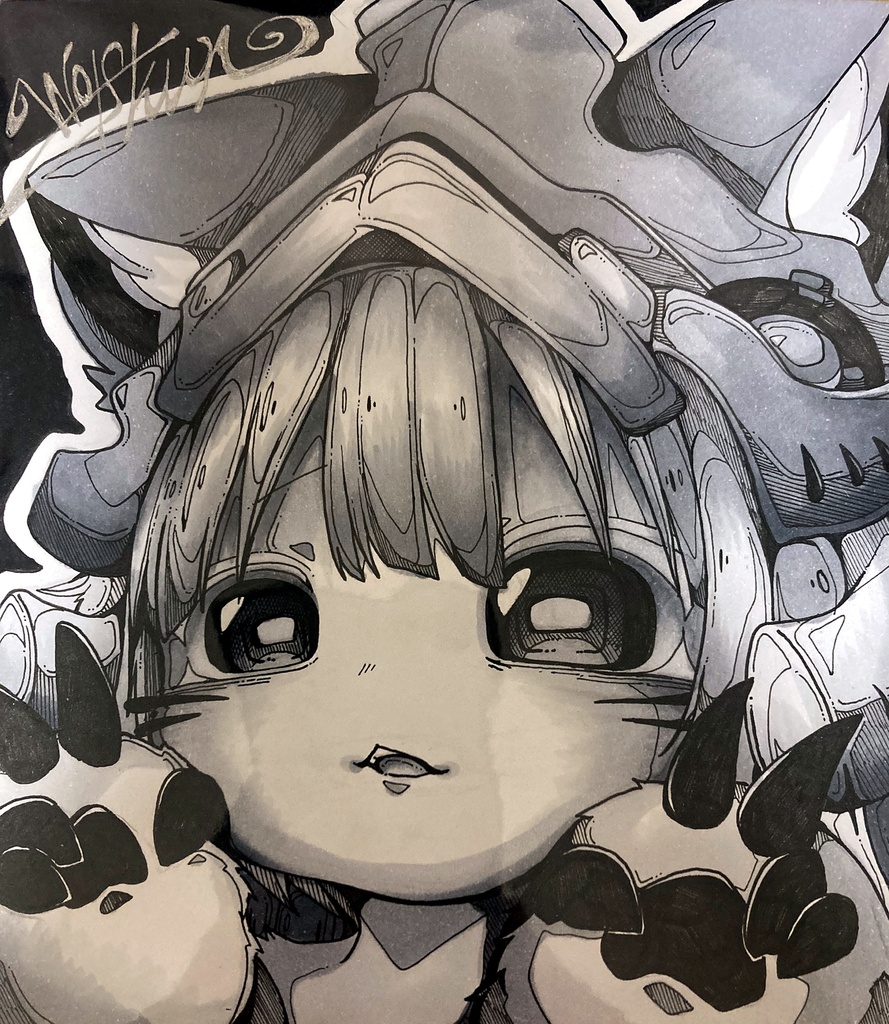 メイドインアビス ナナチ 「ピース」イラスト 色紙 「小」