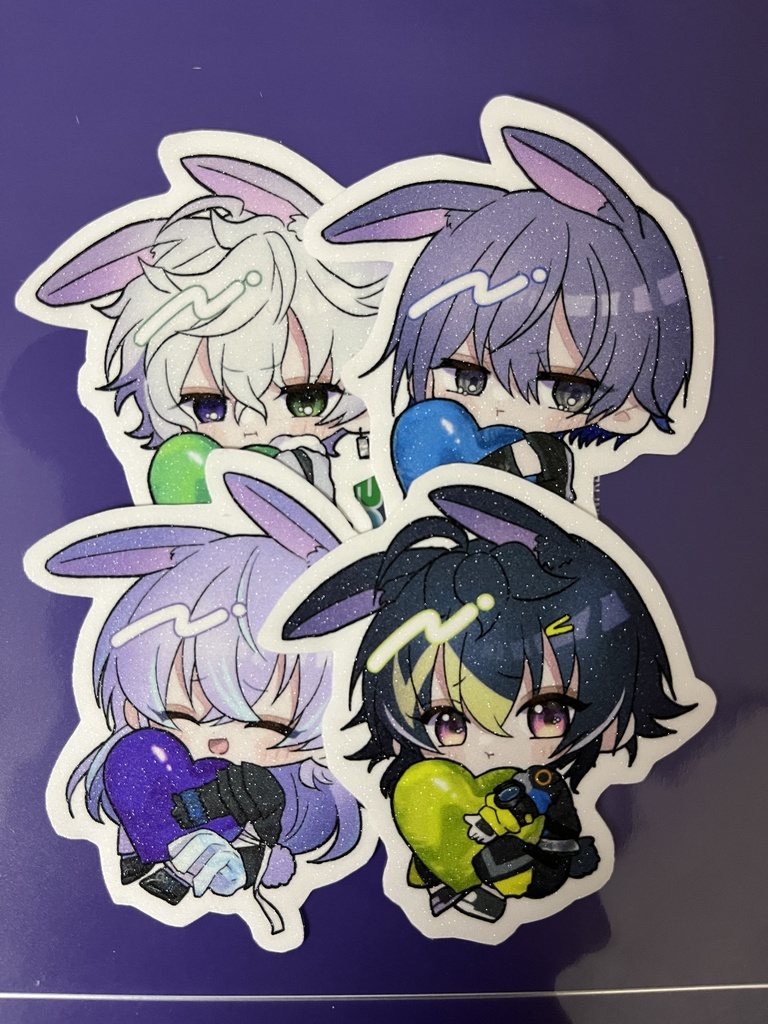 【非公式】うさハートラメステッカー【ディティカ】