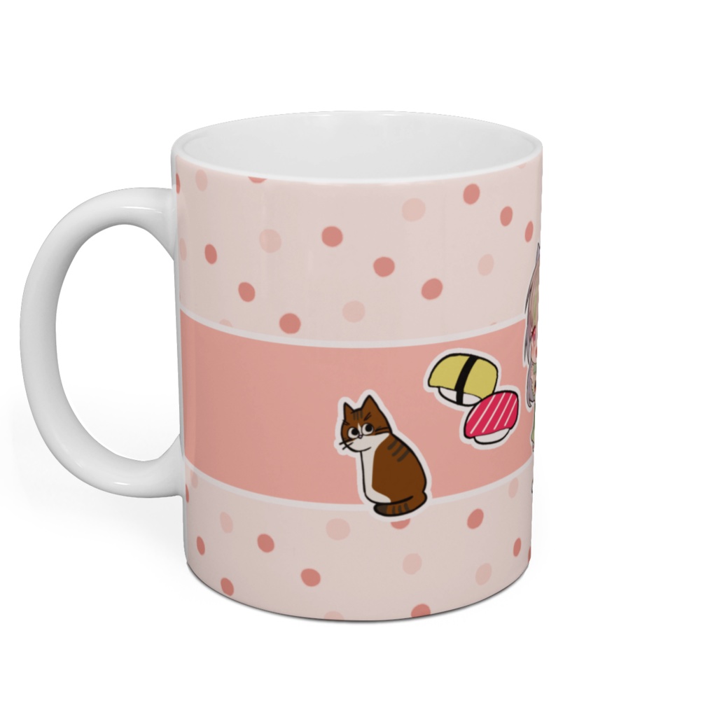 手毬寿司子マグカップ(水玉)