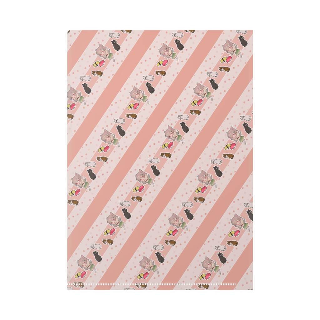 手毬寿司子クリアファイル(猫&お寿司)