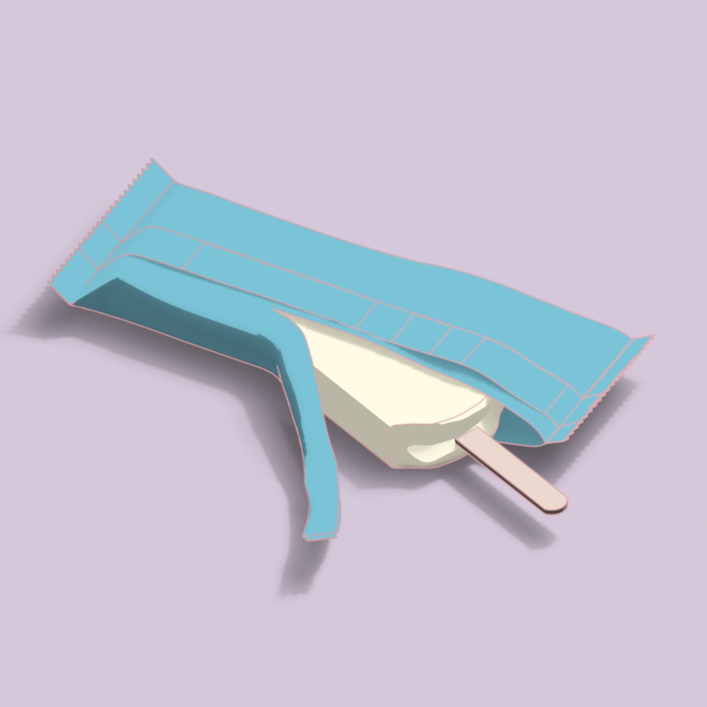 お菓子: 食べかけ棒アイス / ice cream