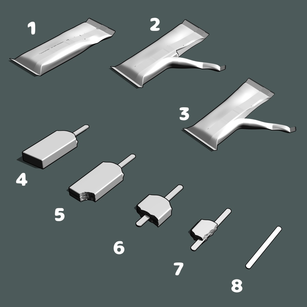 お菓子: 食べかけ棒アイス / ice cream