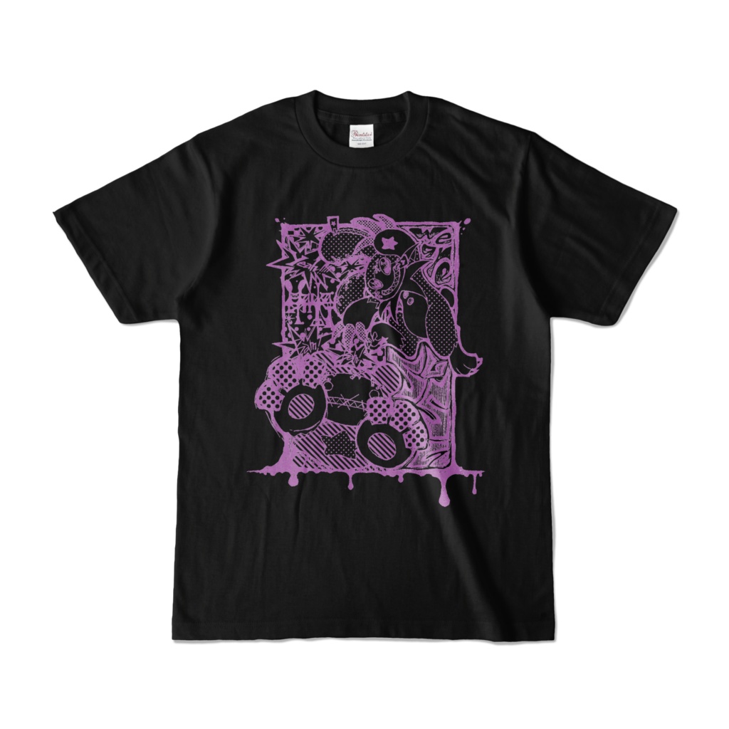 【スー・スー】黒地Tシャツ(ミント・ラベンダー)