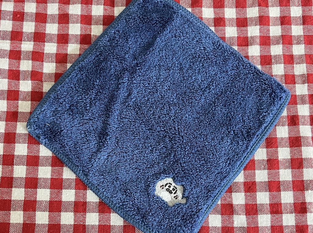 いぬちゃん刺繍ふわふわはんかち
