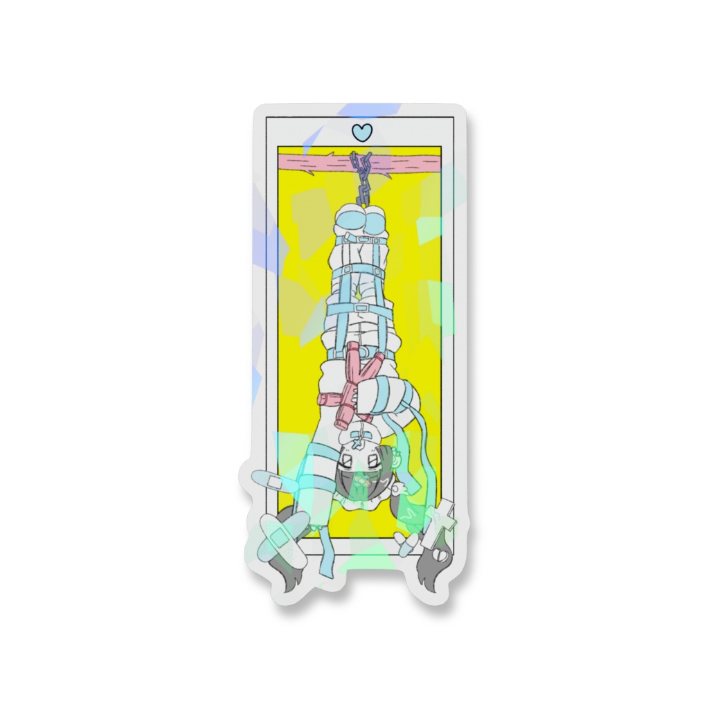 つるされたステッカー