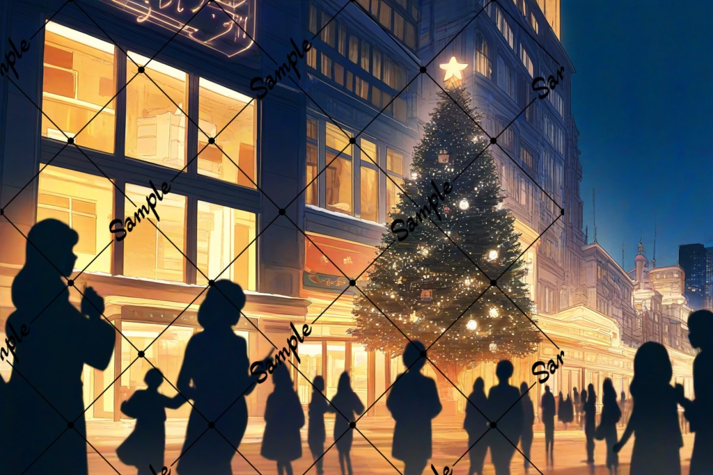 【AI生成】クリスマスの街並み